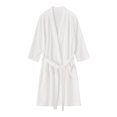 thumbnail image 4 of Krdevn Women's Waffle Weave Bath Robe, V‑Neck 3/4 Sleeve Solid Color Kimono Robe with Pockets for Spa Home Loungewear,White, 4 of 4
