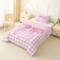 thumbnail image 2 of Erosebridal Pink Watercolor Bow Twin Comforter Sets for Girls, Pink Bow Bedding Set for Women, Pink Reversible, 2-Piece, 2 of 6