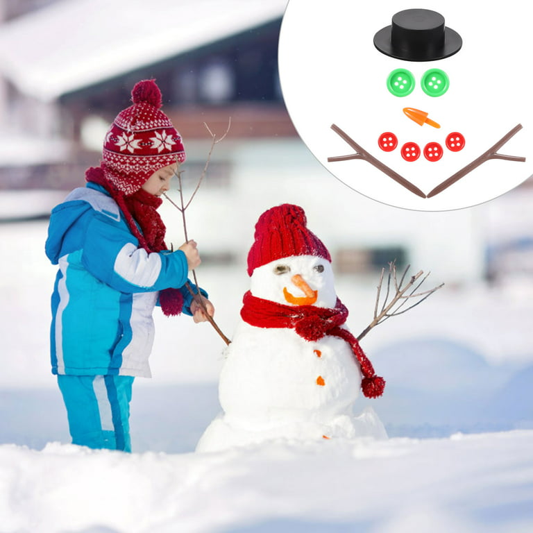 1 Set of DIY Snowman Kit Christmas Crafting Mini Snowman Accessories Supply  