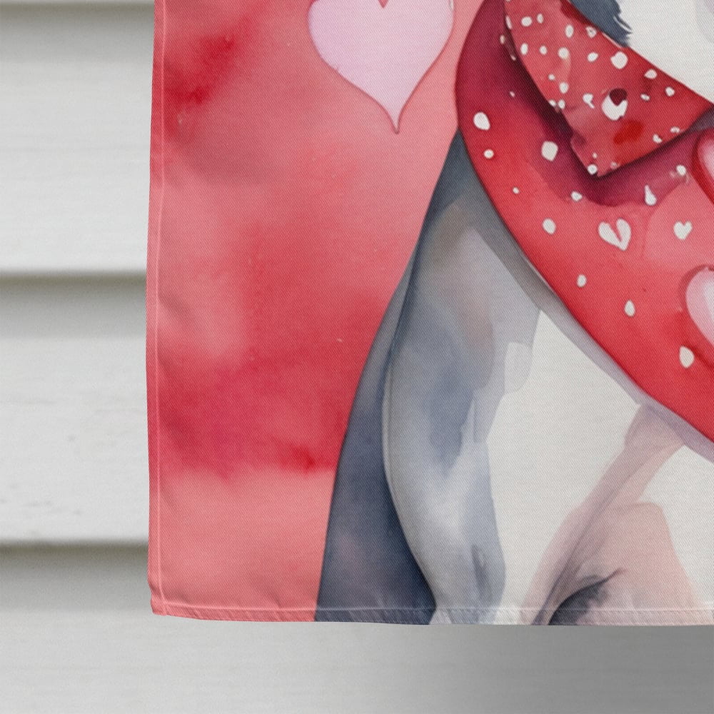 Whippet My Valentine House Flag 28 in x 40 in