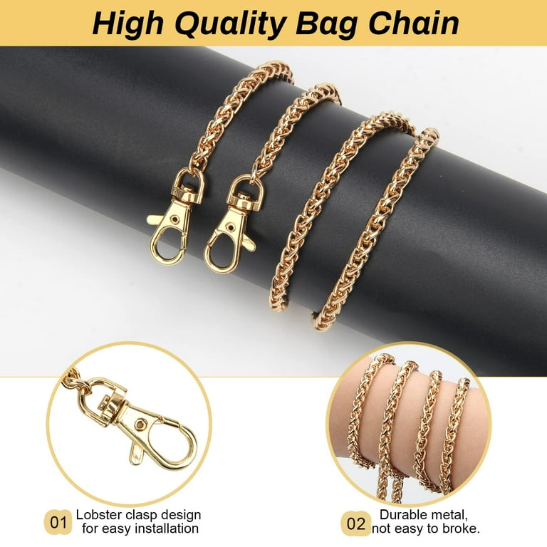 Luxiv Purse Chain Replacement Women Purse Chains Gold Handbag Chains DIY Shoulder Cross Body Bag Chain 47 Metal Handbag Gold Cross Body Chain Replacement Straps Chain Purse Making Supplies Gold Walmar...