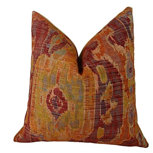Plutus Bear Canyon Ikat Handmade Throw Pillow, (12" x 20")