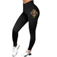 thumbnail image 2 of Outfmvch Mardi Gras Leggings for Women,Womens High Waist Tummy Control Yoga Pants Workout Running Leggings Carnival Tights Black S-3XL, 2 of 6