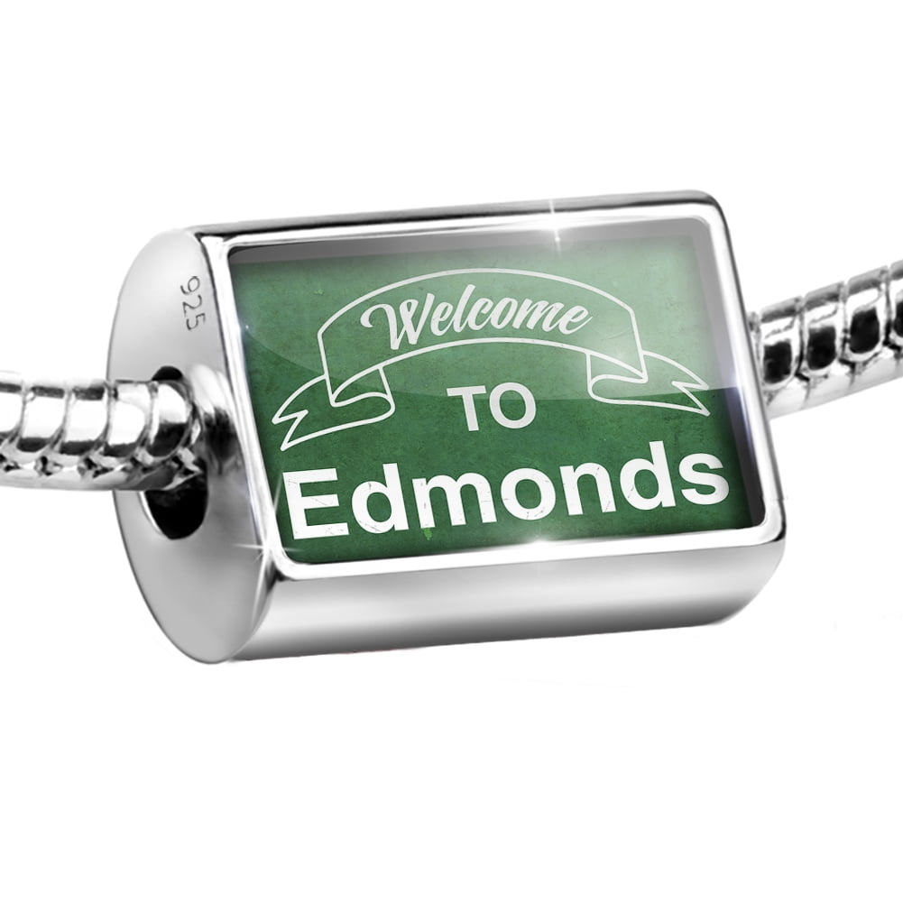 Neonblond Charm Green Sign To Edmonds 925 Sterling Silver Bead