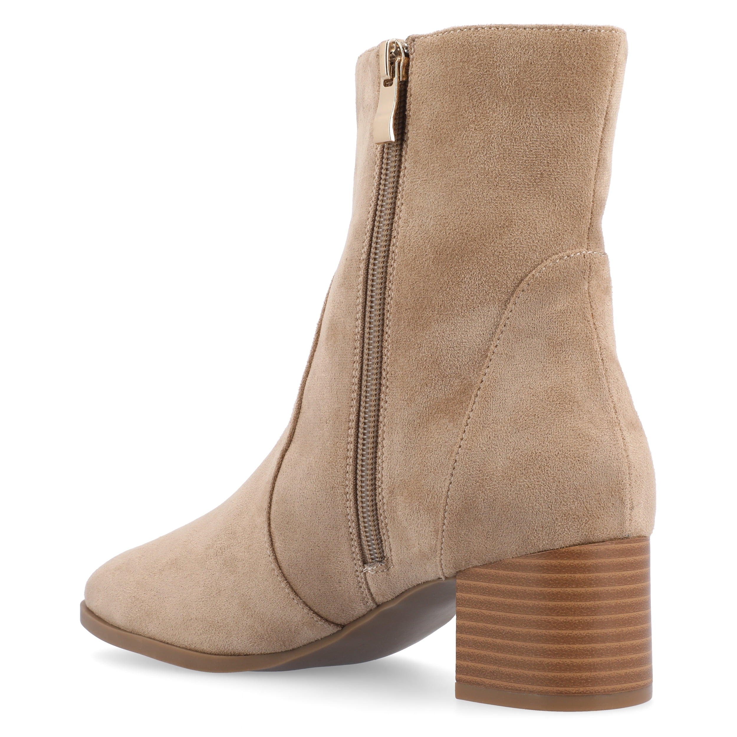 Journee Womens Hayven Stacked Block Heel Almond Toe Booties, Widths Available