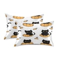 thumbnail image 2 of Cute Black Cat Satin Pillowcase 20''x26'' Double-Sided Print Soft Wrinkle Resistant, 2 of 9