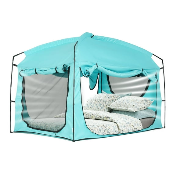 Carpa para Cama Porayhut Portátil para Dormir con Privacidad Completa Color Verde Azulado