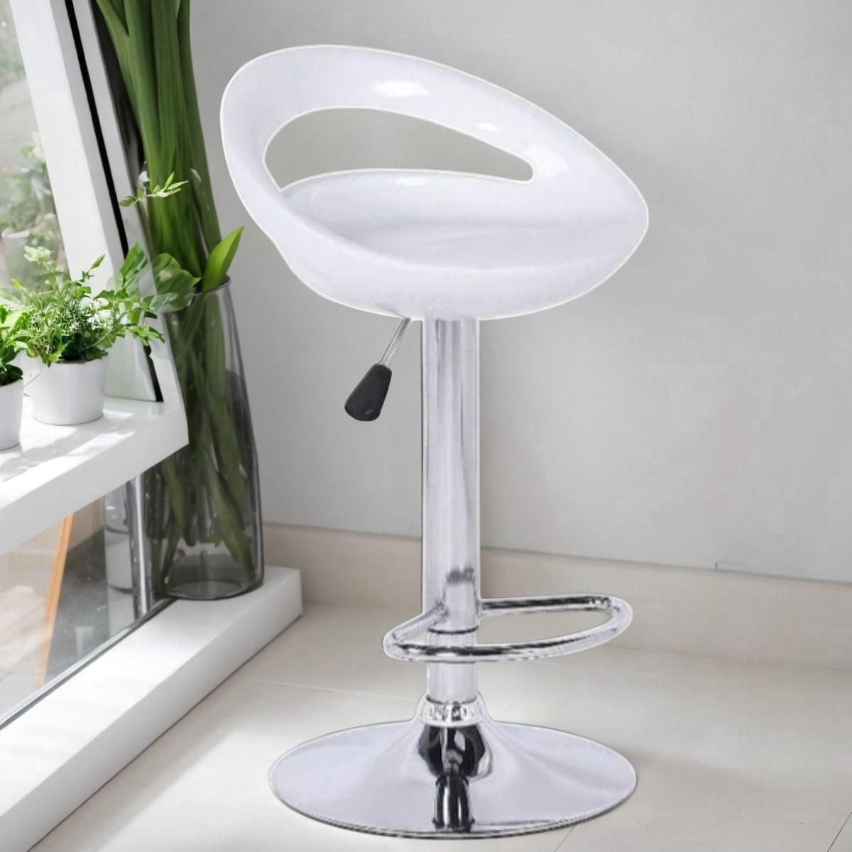Take Me Home Modern clear finish stool with adjustable height for Dining Area