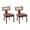 Brown - PU, variant on Guyou Modern Rattan Backrest Dining Chairs Set of 2, Mid-century Farmhouse Linen Upholstered Kitchen Chairs Solid Wood Side Chairs for Kitchen Dining Room Living Room, Beige