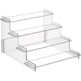 thumbnail image 1 of HENABLE 4 Tier Acrylic Display Risers, Perfume Organizer Stand, Cupcake Stand Holder, Clear Shelf Risers for Display Stands for Funko POP Figure, Dessert Shelves for Party, Decoration, 1 of 6