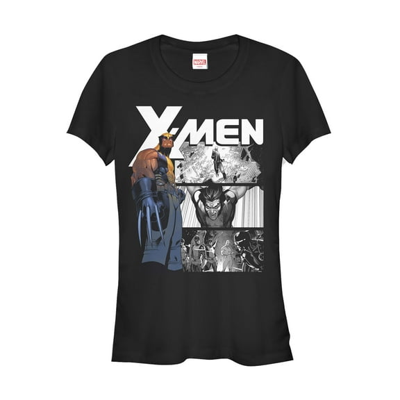 Junior's Marvel X-Men Wolverine Panels Graphic Tee Black X Large