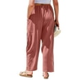 thumbnail image 3 of Qaspx Palazzo Pants for Women Casual Wide-leg Pants Loose Drawstring Sweatpants with Pockets, 3 of 7