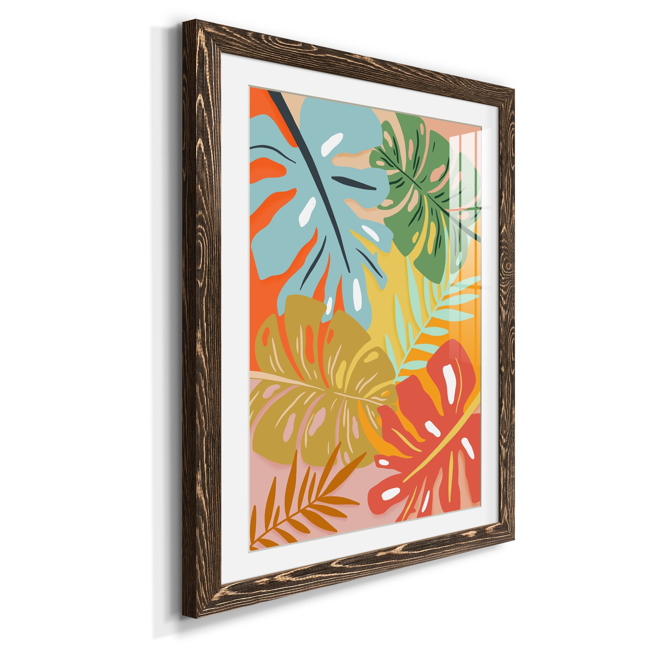 Tropical Foliage I - Premium Framed Print - Distressed Barnwood Frame - Ready to Hang