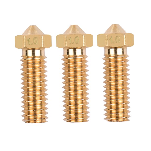 3pcs Impresora 3D Extrusora Volcán de latón Boquilla M6 Rosca Cabezal de impresora 1.0mm Salida para TOMSHOO 1.0mm