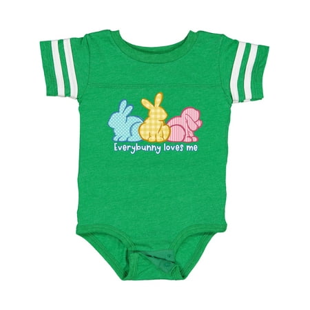 

Inktastic Everybunny Loves Me Cute Pastel Easter Bunnies Gift Baby Boy or Baby Girl Bodysuit