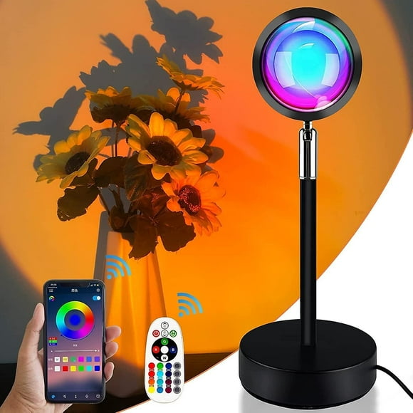 Dua Sunset Lamp, App Controlled, 16 Colour Led Sunset Lamp Light , 360 Degree Led Lamp For Living Room Decor, Romantic Bedroom Decor, Perfect Lava Lig