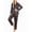 Black Chirstmas Pattern, variant on Women's Classic Button Down Long Satin Silk Pajama Set