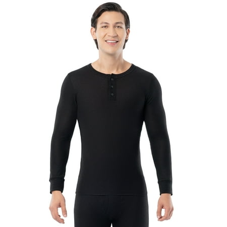 Fruit of the Loom Men's Thermal Waffle Underwear Henley Top, Sizes S-5XL