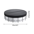 thumbnail image 3 of 12 ft Circular Swimming Pool Cover 360x360 cm, Winter Weatherproof Cover with Rope, Ground Nails and Buckles, for Above Ground Pools, 3 of 6