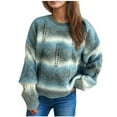 thumbnail image 6 of Juslio Women Sweaters Pullovers Lightweight Sweaters Crew Neck Long Sleeve Knit Blue, 6 of 7
