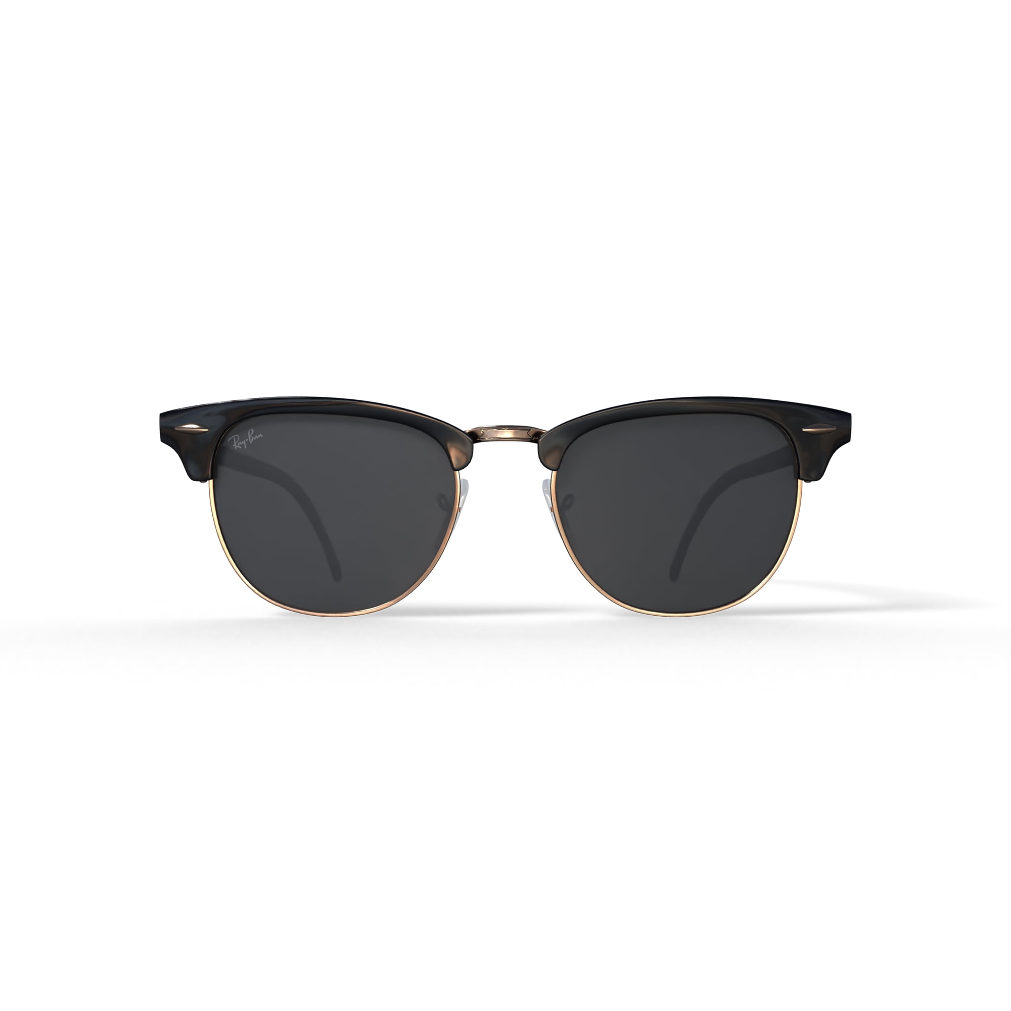 Ray-Ban Clubmaster Classic Sunglasses Bold Square Eyeglasses with Case Black on Arista/G-15 Green Size 49