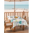 thumbnail image 3 of 60x120 Inch Outdoor Tablecloth with Umbrella Hole Zipper Rectangle Turquoise Hearts Rectangular Tablecloths Waterproof Modern Three-Leaves Colorful Polka Dots Patio Table Cloth Cover for Picnic, 3 of 8