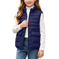 thumbnail image 2 of Kids Sleeveless Puffer Vest Zip Up Quilted Jacket with Flap Pockets Size 10-12, 2 of 9