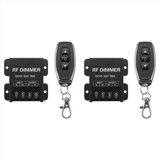 2X 12V RF LED Dimmer Brillo Inalámbrico Controlador Remoto de 3 Teclas DC 12V- 24V 30A 360W 720W para 5050 3528 Luces de Tira de Un Solo Color