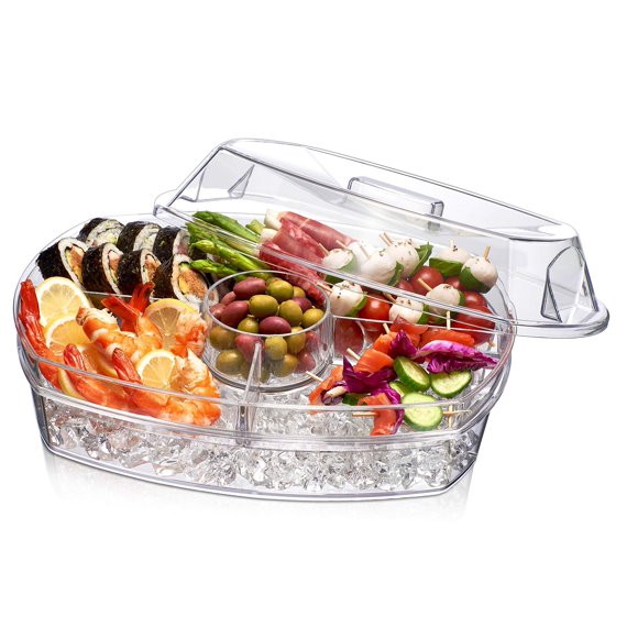 Prodyne Ice Party Platter, 15 1/2" x 11" x 6", Clear