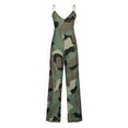 thumbnail image 6 of Summer Saving Wycnly Jumpsuits for Women Dressy Plus Size Fashion Baggy Spaghetti Strap Long Jumpsuits Overalls with Pocket Summer V-Neck Sleeveless Camouflage Maxi Trendy Rompers Green l, 6 of 6