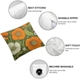 thumbnail image 4 of Shiartex Vintage Orange &amp; Olive Green Floral Pillowcase  Vintage Flowers  Cushion Cover Pillow Two Sides Printed with Hidden Zipper Soft Cozy Throw Pillows Bedroom Decor Decoration, 4 of 5