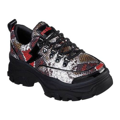 skechers black platform sneakers