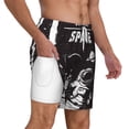 thumbnail image 2 of Kdxio The Race To Space Print Men'S Swim Trunks With Compression Liner 7 Inch Inseam Quick Dry Swim Shorts, 2 of 7
