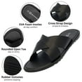 thumbnail image 2 of Alpine Swiss Hugo Mens Vegan Leather Slide Sandals Dressy Comfy Indoor Outdoor Shoes Cross Strap Design for Casual Elevated Wear Anti-Slip Flip Flops, 2 of 7