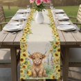 thumbnail image 4 of Farmhouse Yaks Table Runner 90 Inches, Country Vintage Sunflowers Floral Beige Bed Runner Dresser Scarves Tabletop for Indoor Outdoor Parties/Ceremony/Banquet, 13" x 90", 4 of 9