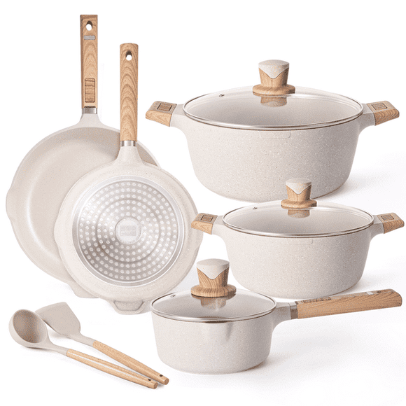 Caannasweis 10 Pieces Cookware Sets Nonstick Pots and Pans Kitchen Induction Pot Sets