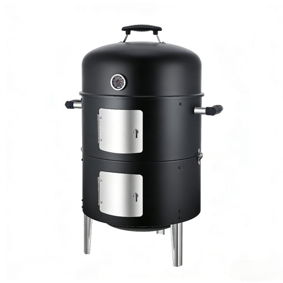 laraVist 3-in-1 Charcoal Smoker Grill with 453 sq. in. Cooking Space & Thermometer