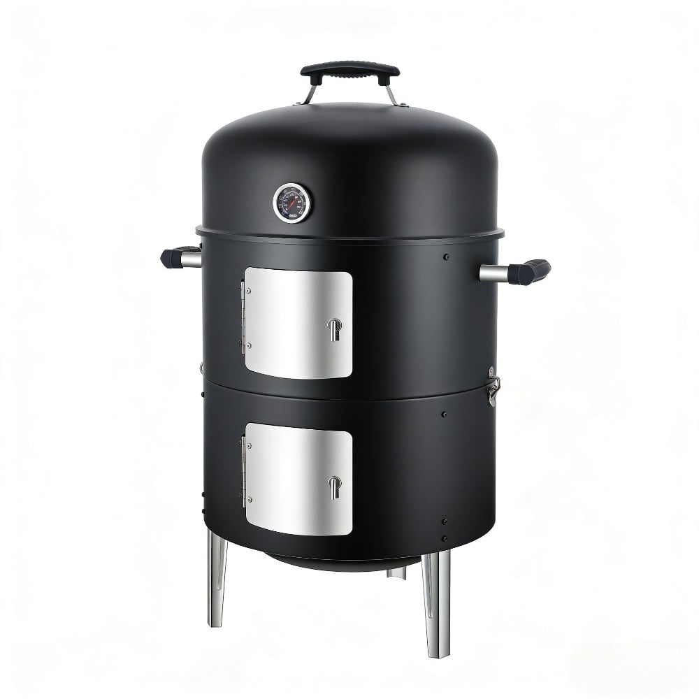 laraVist 3-in-1 Charcoal Smoker Grill with 453 sq. in. Cooking Space & Thermometer