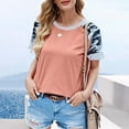 thumbnail image 2 of Aayomet Shirts For Women Womens Round Neck Oversized Tshirts Loose Casual Summer Shirts Junior Tops Boyfriend Graphic Tees,Pink M, 2 of 4