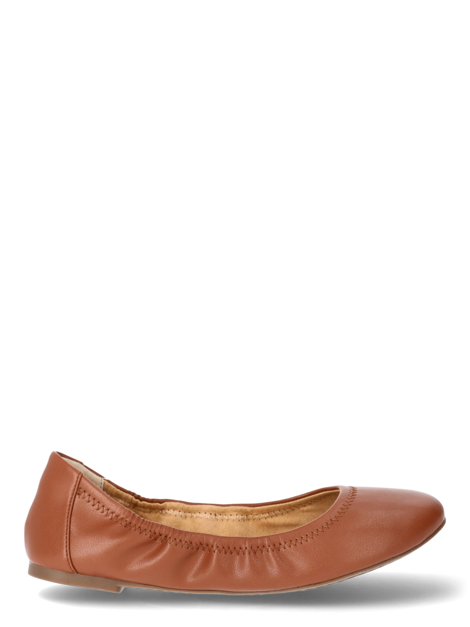 Time and Tru Women's Scrunch Ballet Flats, Wide Width Available