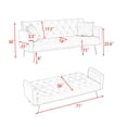 thumbnail image 5 of 71 Inch Convertible Love Seat Sofa, Velvet, Suitable for Small Living Room, Bedroom, Office (Black), 5 of 9