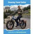 thumbnail image 3 of OUXI Electric Bike for Adults, Peak 1000W Electric Bicycle, 48V/13Ah Battery, Up to 25MPH, 20'' Fat Tire Ebike, 38 Miles Range Mountain Bike for Cycling, 7 Speed E Bike, E-bike UL2849, 3 of 8