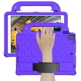 thumbnail image 3 of Kids Friendly Handle Case for iPad 9th/ 8th/ 7th Generation, Case for iPad 10.2-Inch 2021/ 2020/ 2019 with Kickstand Hand/ Shoulder Strap Heavy Duty Protection Tablet Case Cover, Purple, 3 of 4