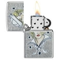 thumbnail image 2 of Zippo Sailor Girl Tattoo Design Street Chrome Pocket Lighter, 2 of 6