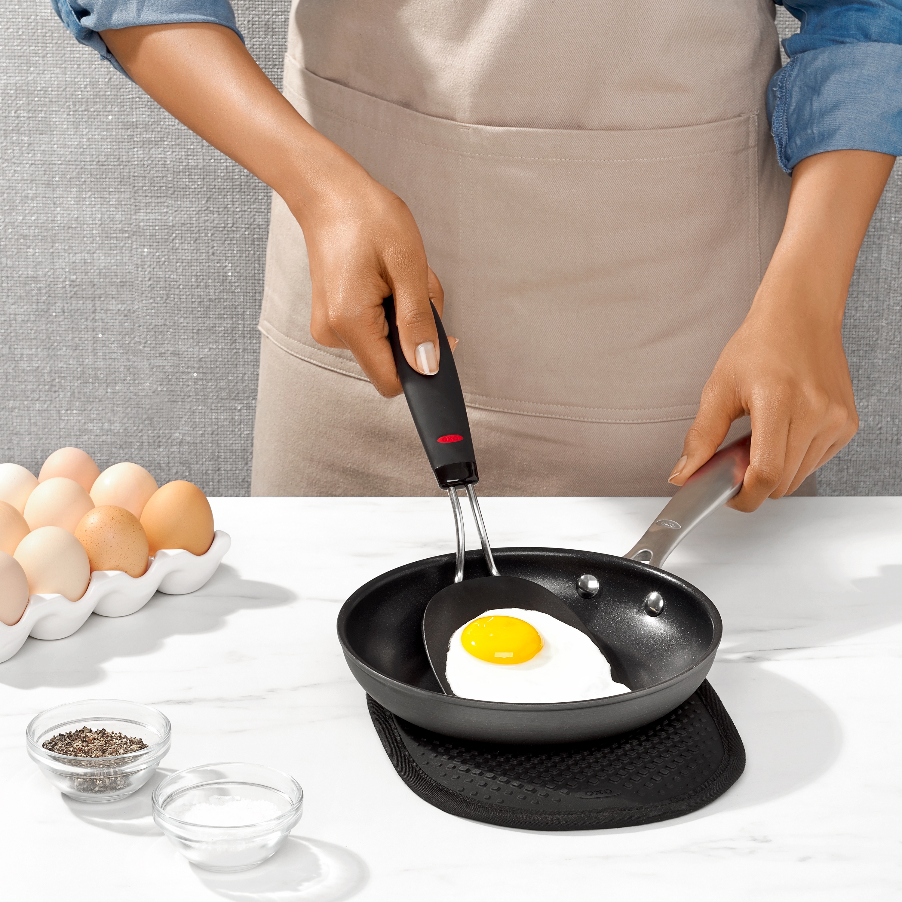 OXO SoftWorks Large Black Nylon Flexible Turner Spatula