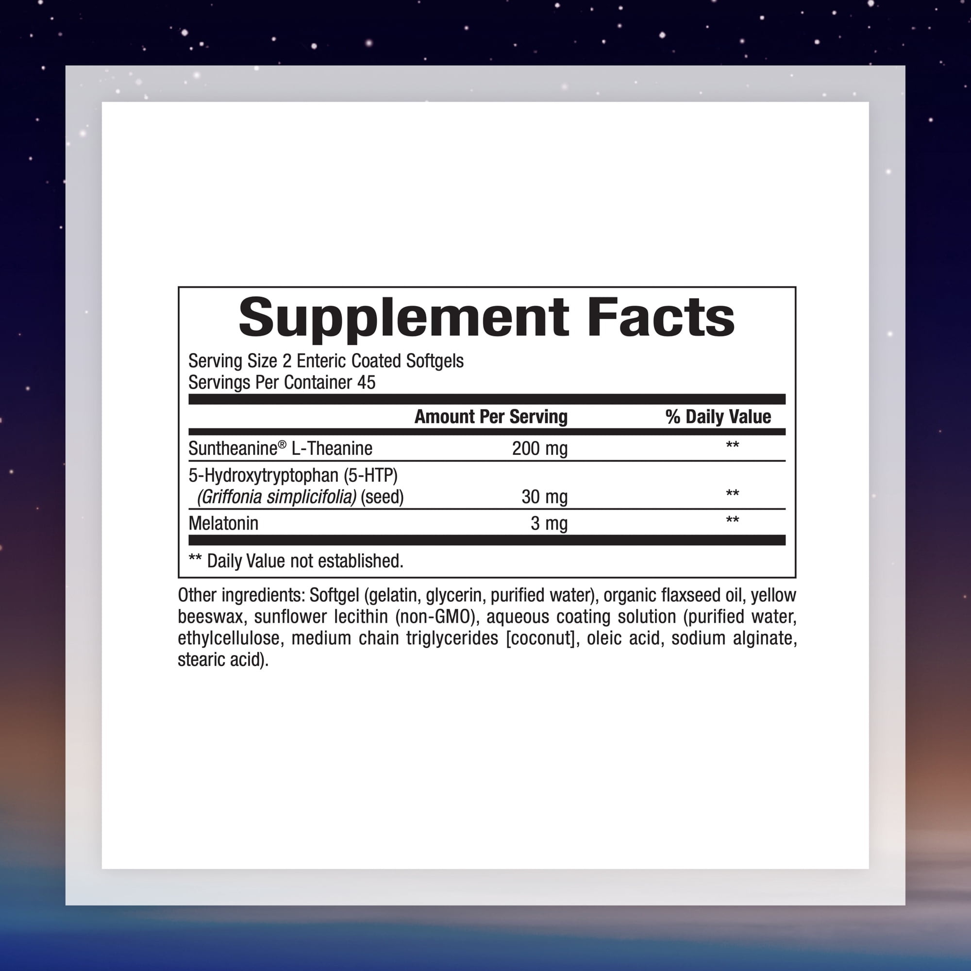 Stress-Relax Tranquil Sleep by Natural Factors, Sleep Aid with Suntheanine L-Theanine, 5-HTP, Melatonin, 90 Softgels