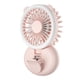 thumbnail image 1 of Mini ventilador portátil plegable 2 en 1 con clip, 3 velocidades, con anillo de luz LED, recargable por USB, para habitación, oficina y viajes., 1 of 5
