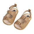 thumbnail image 1 of Faithtur Baby Boys Girls Leather Sandals Anti-Slip Sole Solid Color Flats, 1 of 10