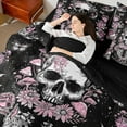 thumbnail image 4 of Homewish Gothic Skull 7-Piece Twin Bedding Sets,Pink Retro Flower Bedding Comforter Set,Galaxy Starry Night Sheet Sets For Girls Kids,Breathable Home Decor Reversible, 4 of 8