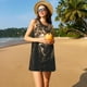 thumbnail image 3 of Easygdp Victorian Gentle Cat para Vestido Transpirable de Mujer, Vestido Suelto de Manga Corta con Pliegues y Bolsillos para el Verano, 3 of 7